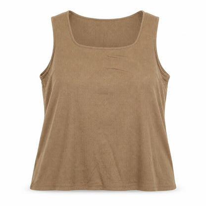 Marks & Spencer Women’s Brown Size 24 Ribbed Viscose Stretch Square Neck Tank Top