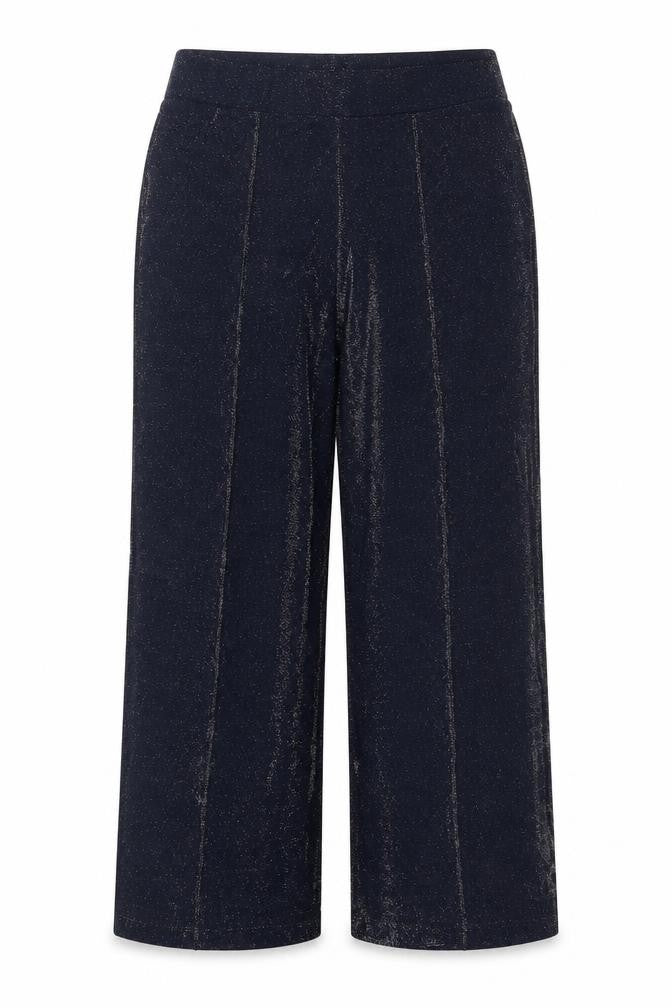 Marks & Spencer Women Black Glitter High Rise Wide-Leg Trousers UK 18