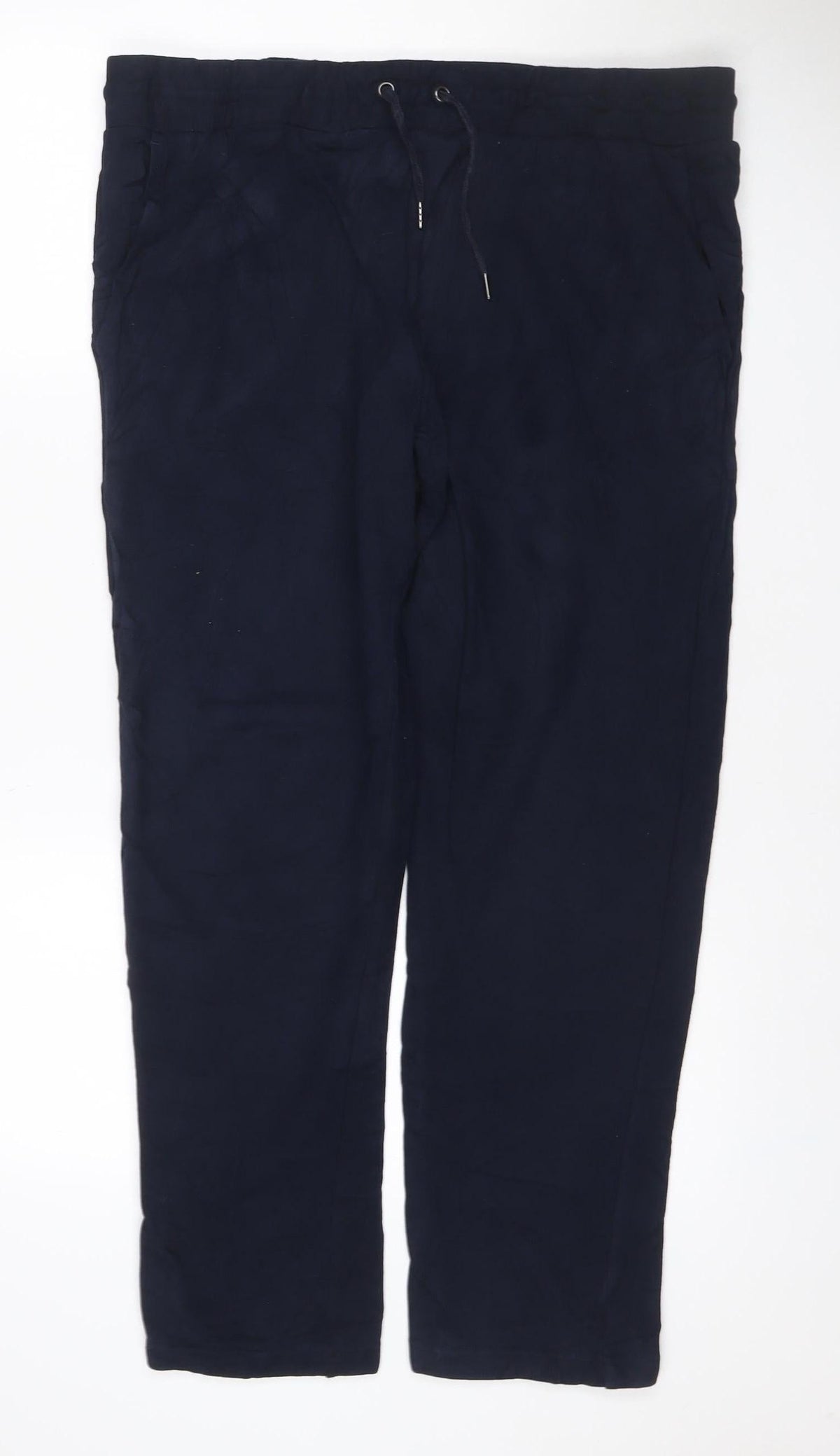 Marks & Spencer Men Blue L Regular Fit Cotton Jogger Sweatpants