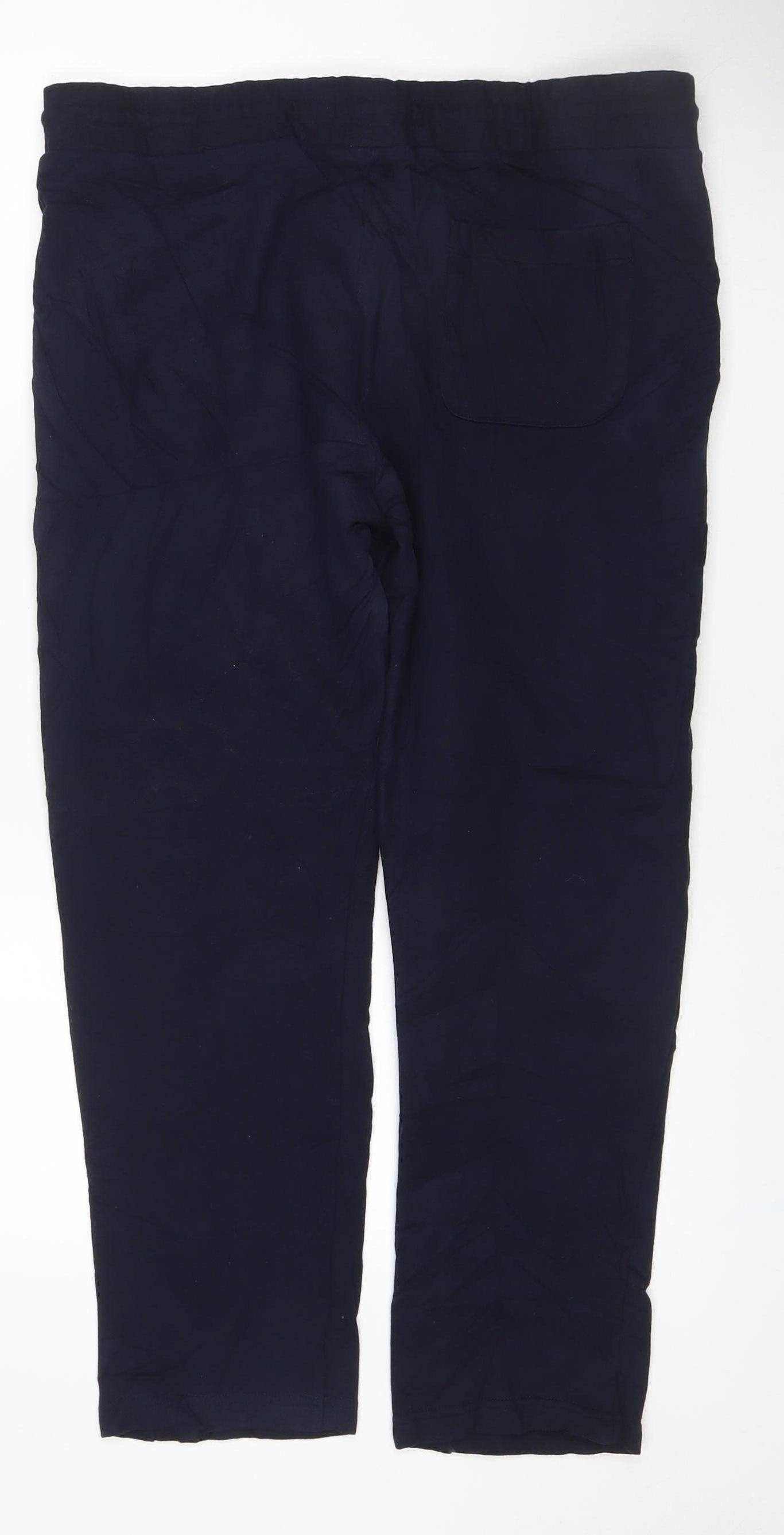 Marks & Spencer Men Blue L Regular Fit Cotton Jogger Sweatpants