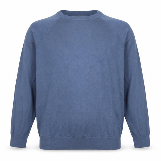 Marks & Spencer Mens Blue XL Pure Cotton Crew Neck Pullover Jumper