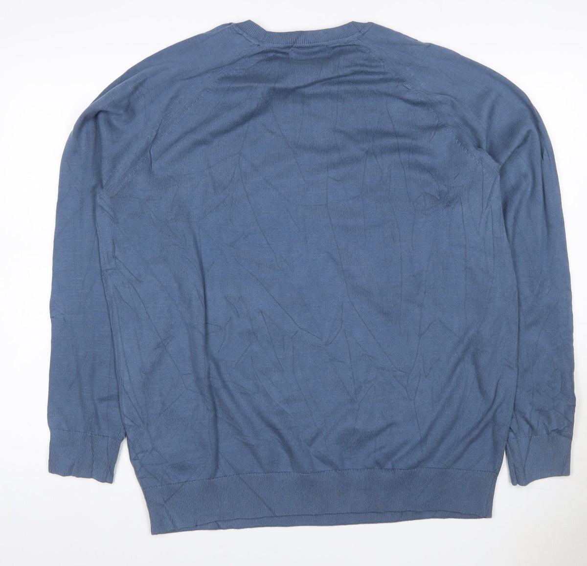 Marks & Spencer Mens Blue XL Pure Cotton Crew Neck Pullover Jumper