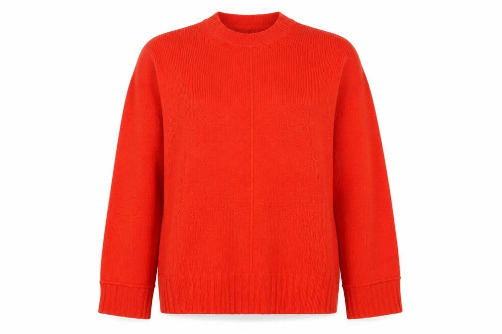 Autograph Women Orange Cashmere Crew Neck Raglan Jumper UK 8
