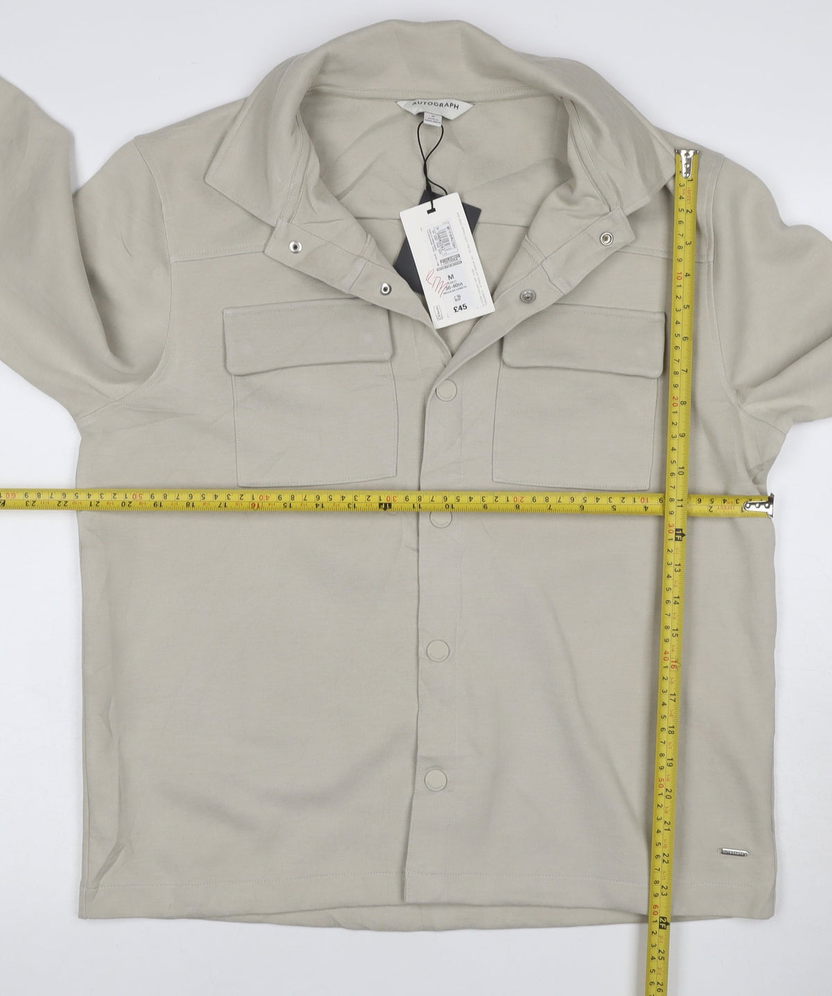Autograph Men Beige M Military Jacket Cotton Stretch Utility NWT