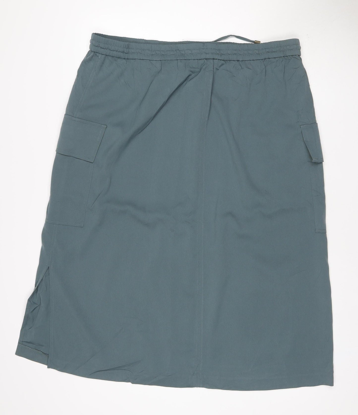 Marks & Spencer Women Green UK 22 Cargo Midi Drawstring Pocket Skirt