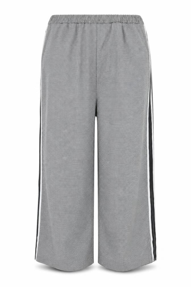 Marks & Spencer Women Grey Check Stripe Straight Leg Trousers UK 18 Regular