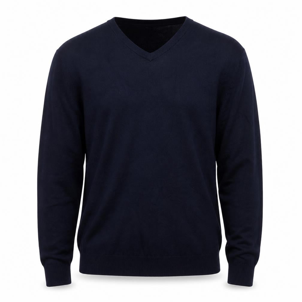 Cristiano Baldinucci Men’s Black L V-Neck Viscose Knit Pullover Jumper