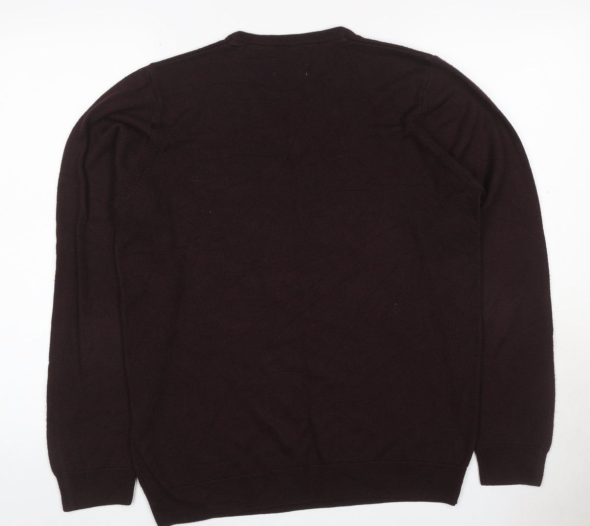 Marks & Spencer Men Brown M V-Neck Cashmilon Acrylic Knit Pullover Jumper