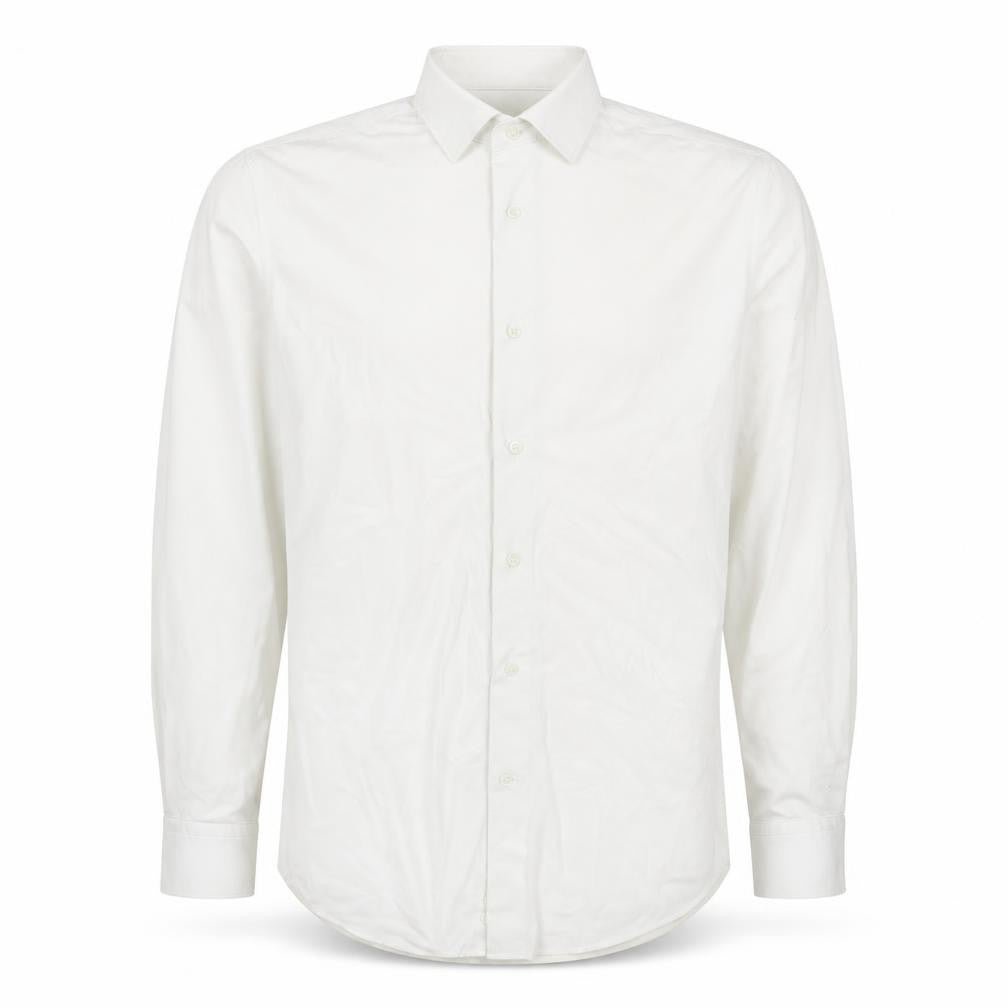 Boggi Milano Men White L BTech Stretch Long Sleeve Smart Shirt
