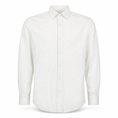 Boggi Milano Men White L BTech Stretch Long Sleeve Smart Shirt
