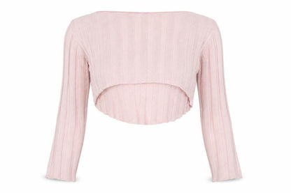 Amnesia Women’s Pink S Wrap V-Neck Long Sleeve Knit Jumper