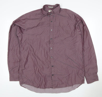 Additional front view of GANT Men's Purple 2XL Geometric Cotton Button-Down Long Sleeve Shirt