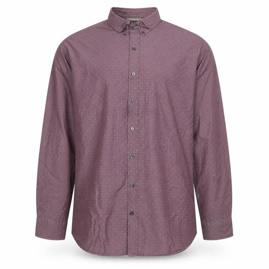 GANT Men's Purple 2XL Geometric Cotton Button-Down Long Sleeve Shirt