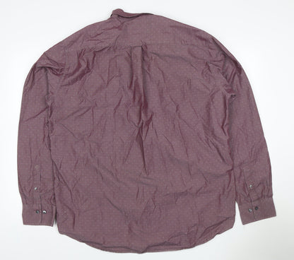 Back view of GANT Men's Purple 2XL Geometric Cotton Button-Down Long Sleeve Shirt