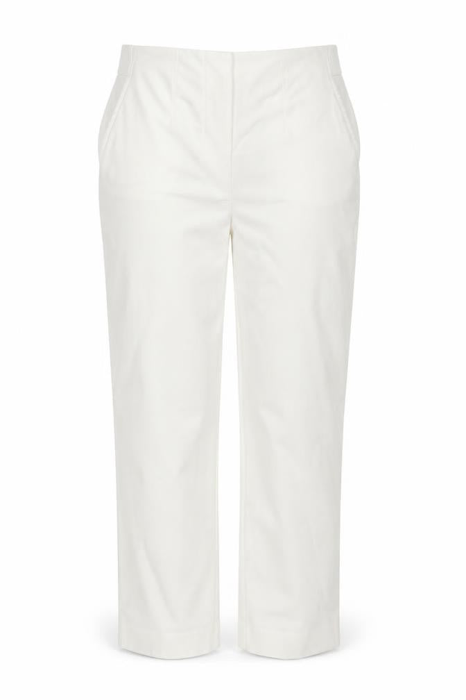 Marks & Spencer Women Ivory Size 8 Regular Straight Stretch Trousers