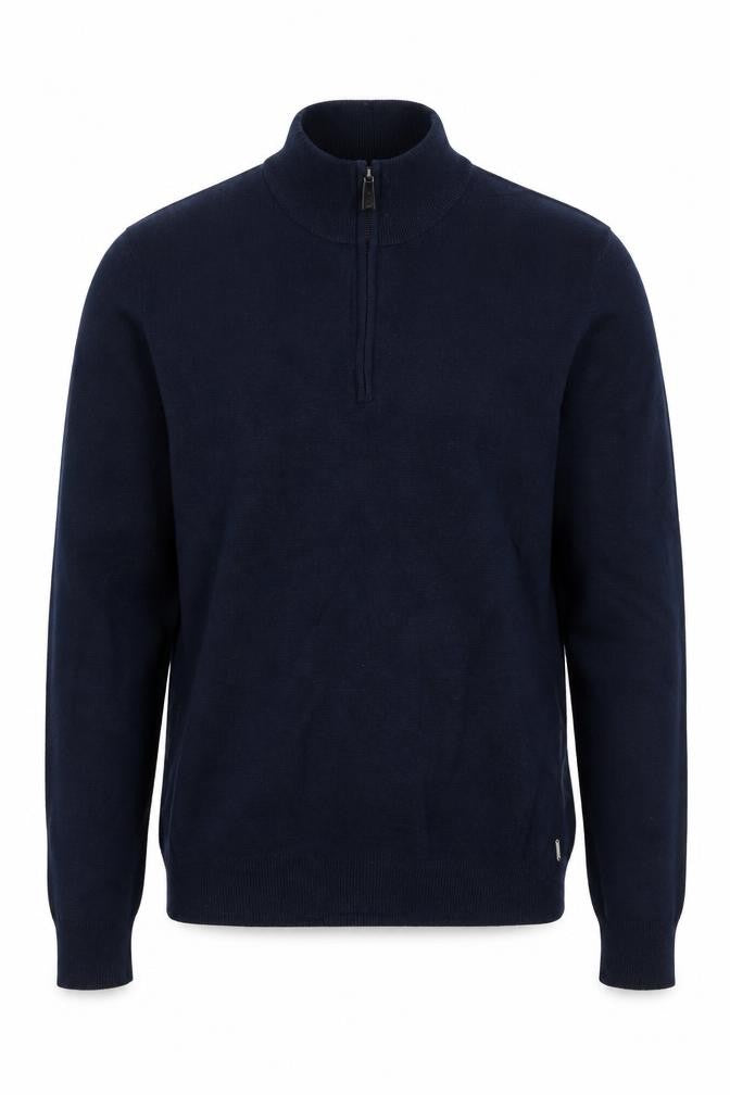Superdry Men Blue L 1/4 Zip High Neck Knit Jumper