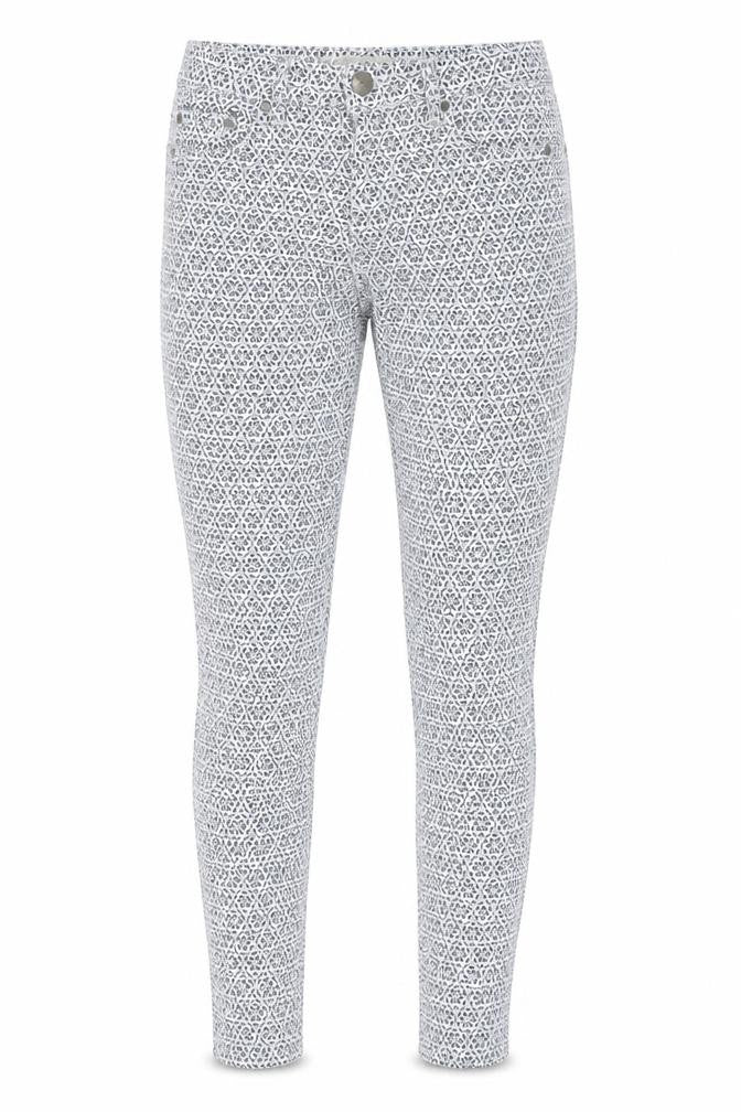 Topshop Women White Geometric Leigh Skinny Jeggings UK 6 Petite