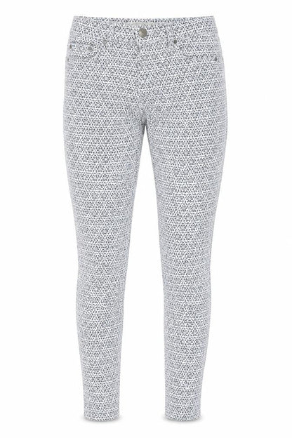 Topshop Women White Geometric Leigh Skinny Jeggings UK 6 Petite