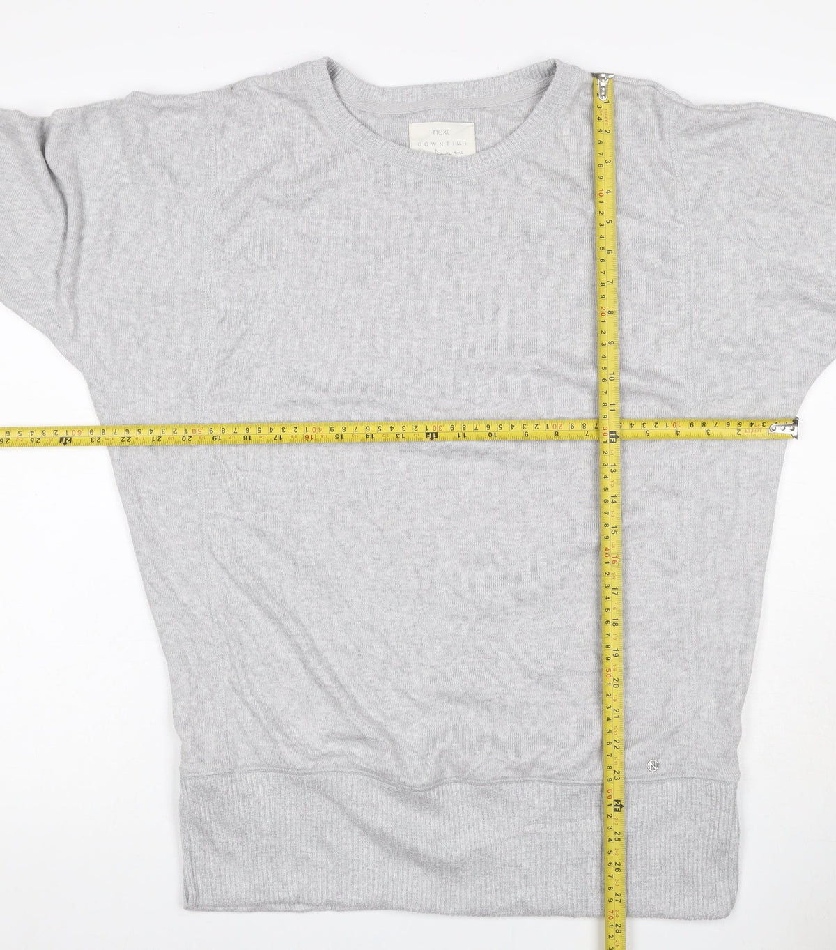 Next Women Grey UK 8 Bamboo Blend Dolman Sleeve Crew Neck Jumper