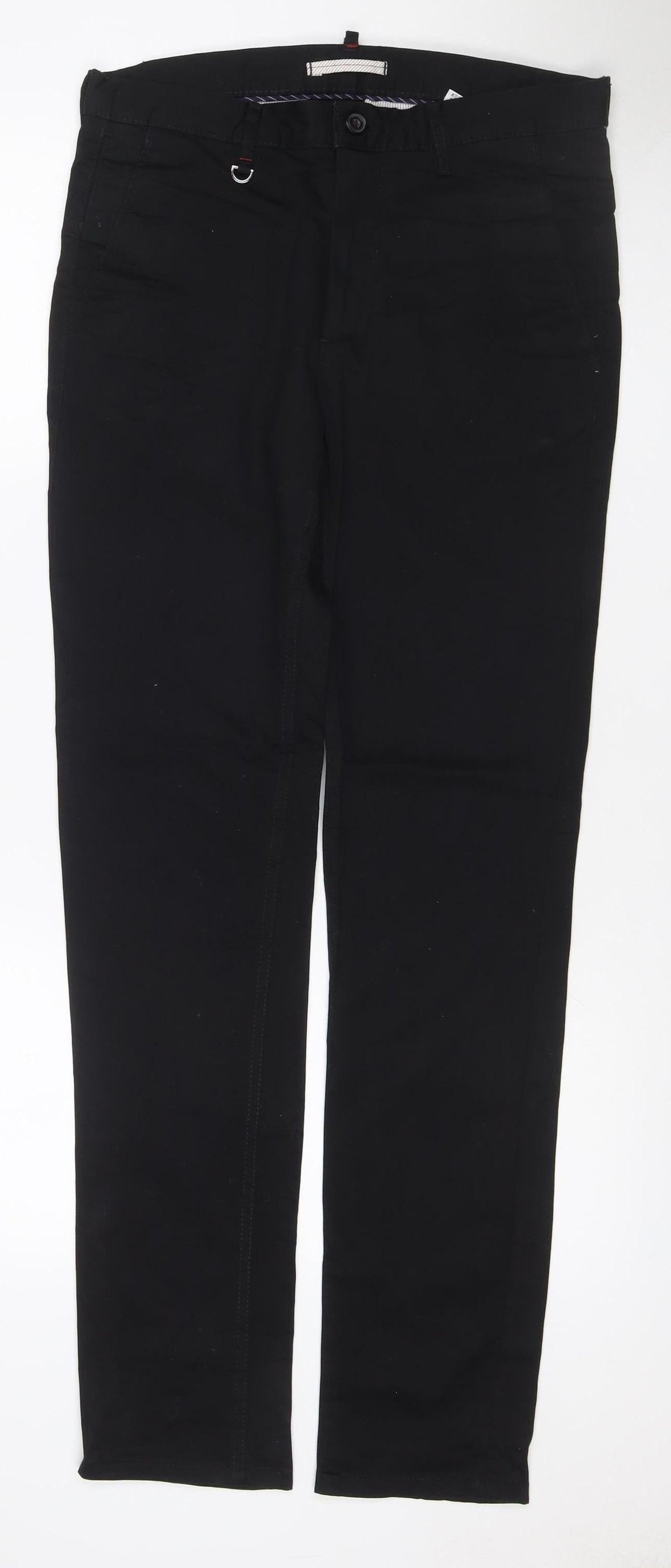 Zara Man Men's Black W32 Slim Stretch Chino Trousers