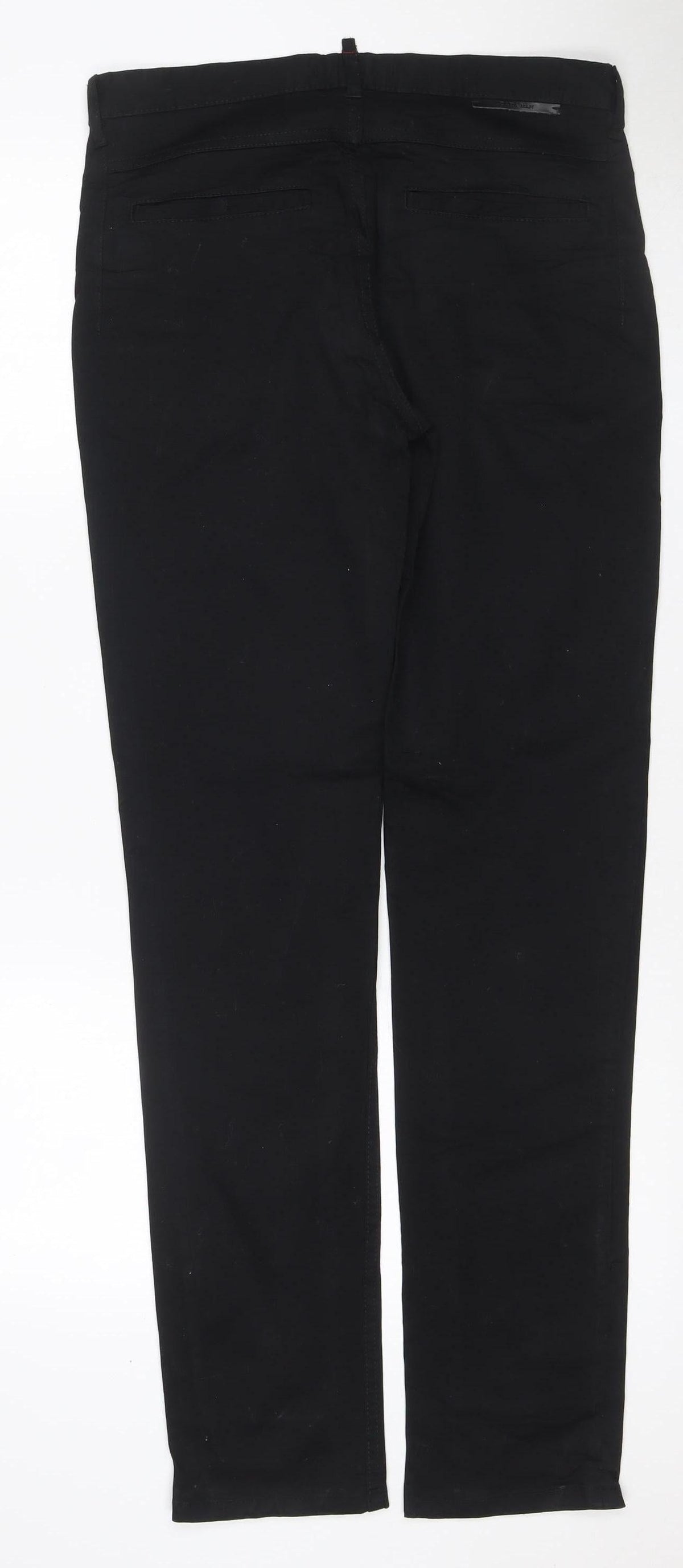 Zara Man Men's Black W32 Slim Stretch Chino Trousers