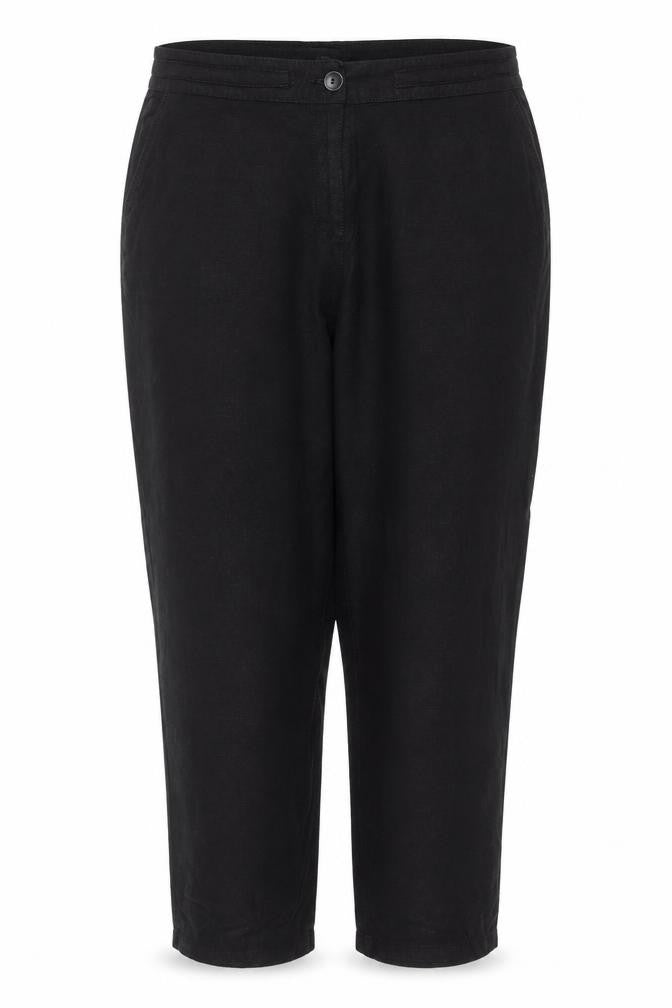 Next Women’s Black Linen Blend Straight Trousers UK 20 Regular