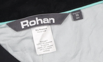 Rohan Women Black Size 10 Dry Roamers Waterproof Rain Trousers