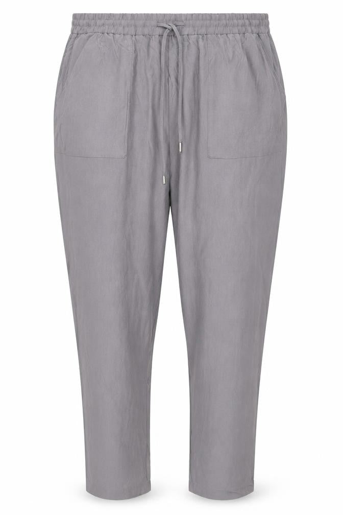 Marks & Spencer Women Grey Size 8 Tapered Drawstring Trousers