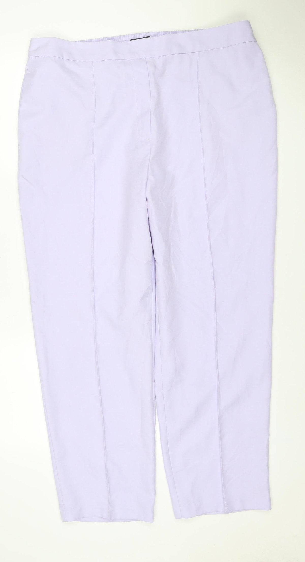 Marks & Spencer Women Purple Size 20 Short Wide Leg Elastic Waist Trousers