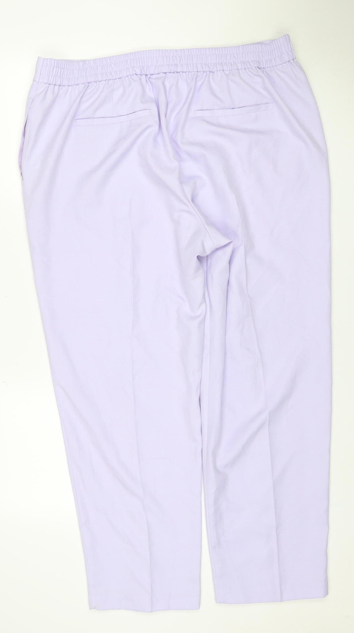 Marks & Spencer Women Purple Size 20 Short Wide Leg Elastic Waist Trousers