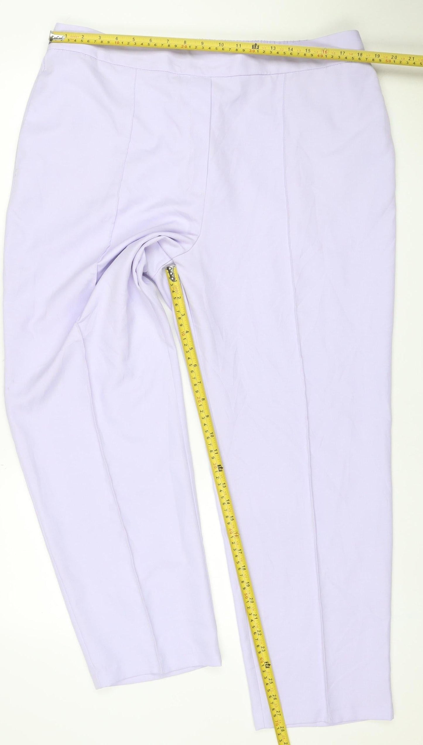 Marks & Spencer Women Purple Size 20 Short Wide Leg Elastic Waist Trousers