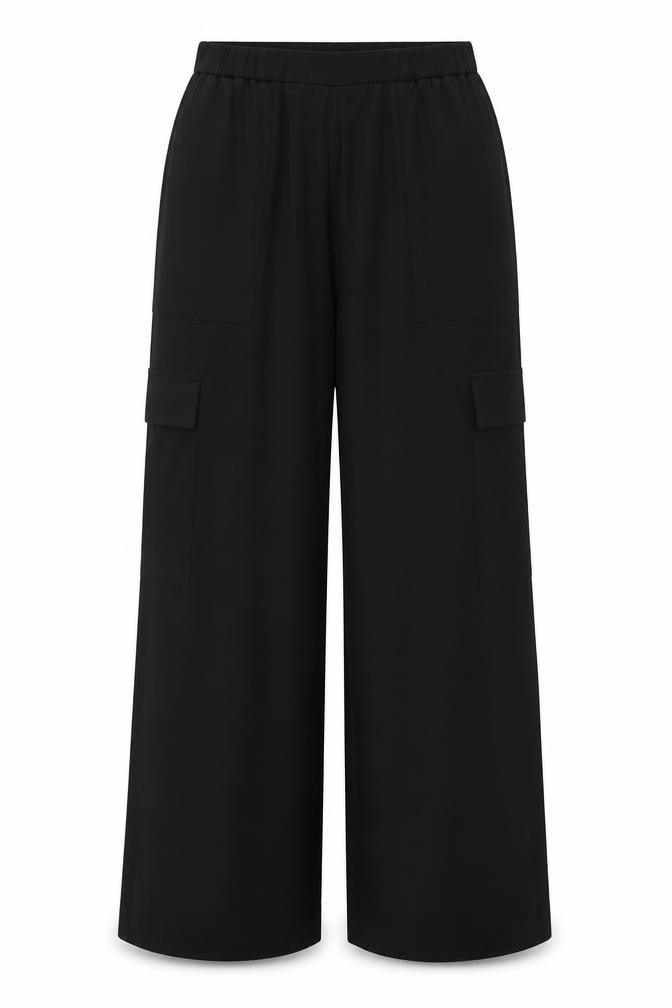 Marks & Spencer Women’s Black UK 12 Cargo Wide-Leg Trousers
