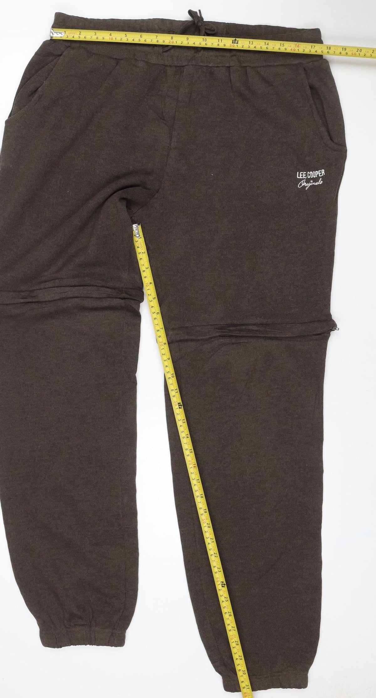 Lee Cooper Men’s Brown 2XL Fleece Jogger Sweatpants Drawstring