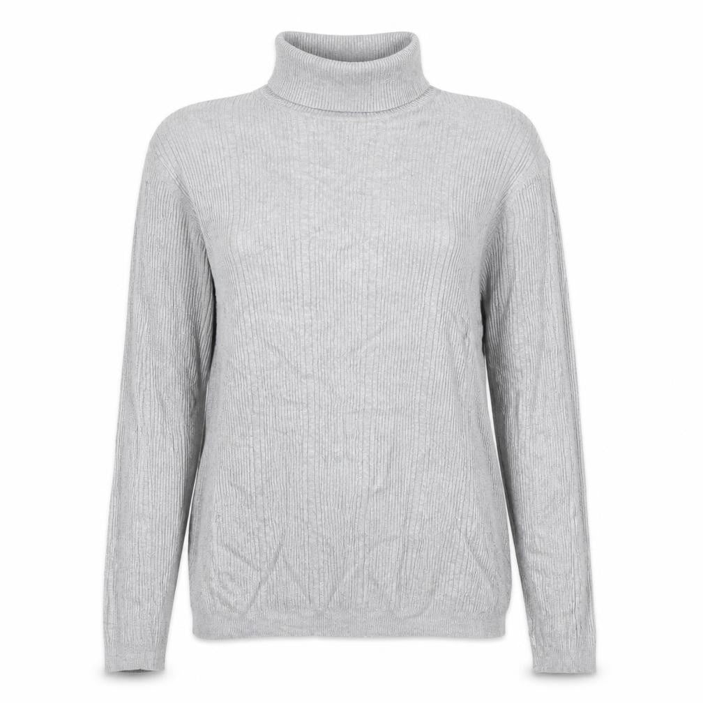 Marks & Spencer Women Grey UK 12 Ribbed Roll Neck Jumper