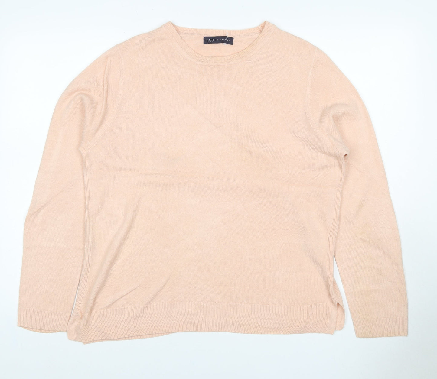 Marks & Spencer Women’s Pale Pink UK 16 Crew Neck Pullover Jumper