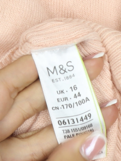 Marks & Spencer Women’s Pale Pink UK 16 Crew Neck Pullover Jumper