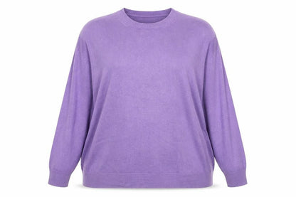 Marks & Spencer Women Purple Cashmere Crew Neck Jumper Size 18