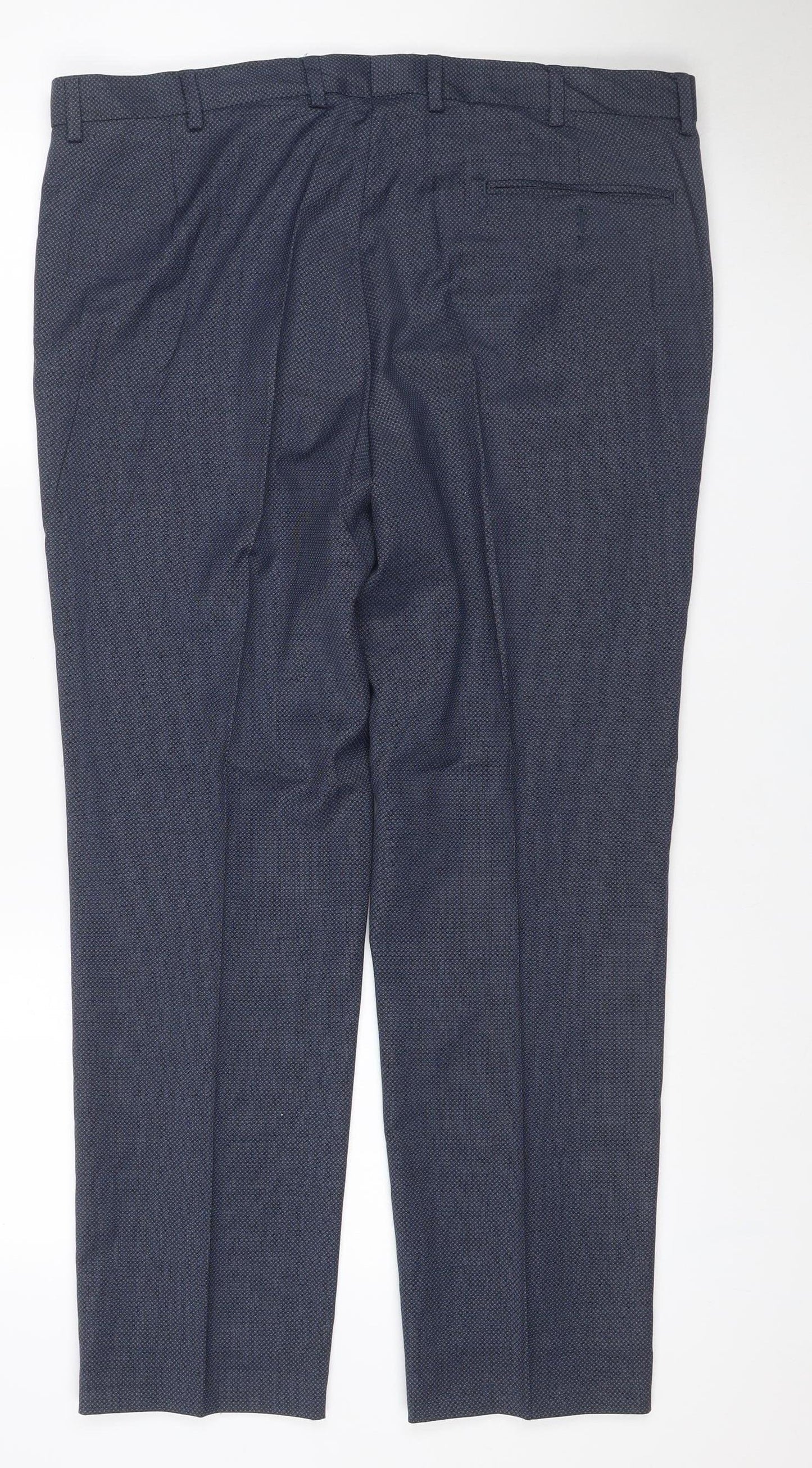 Marks & Spencer Men's Blue 38W 31L Tailored Fit Wool Dress Trousers