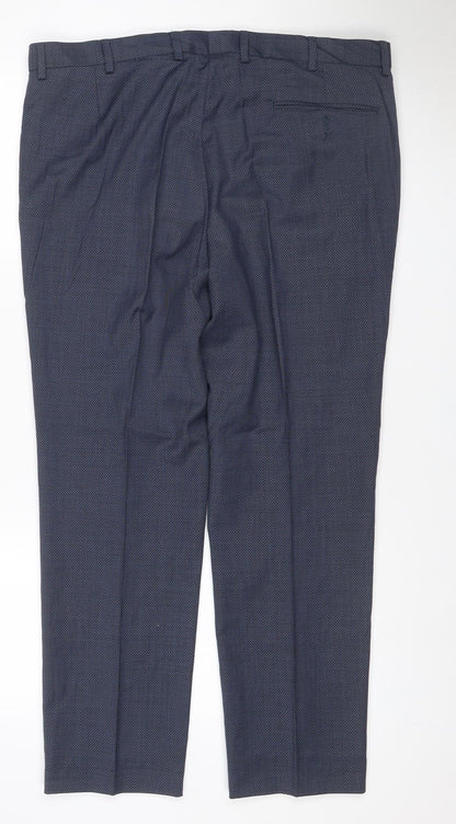 Marks & Spencer Men's Blue 38W 31L Tailored Fit Wool Dress Trousers