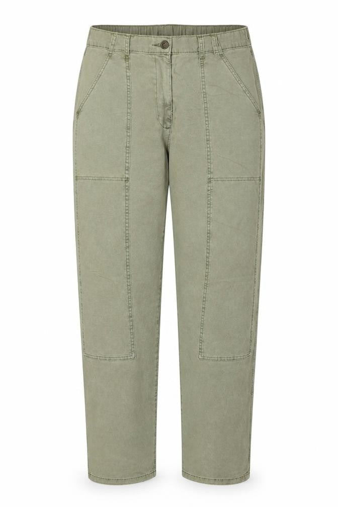 Marks and Spencer Women Green UK 18 Long Straight Cotton Rich Cargo Trousers