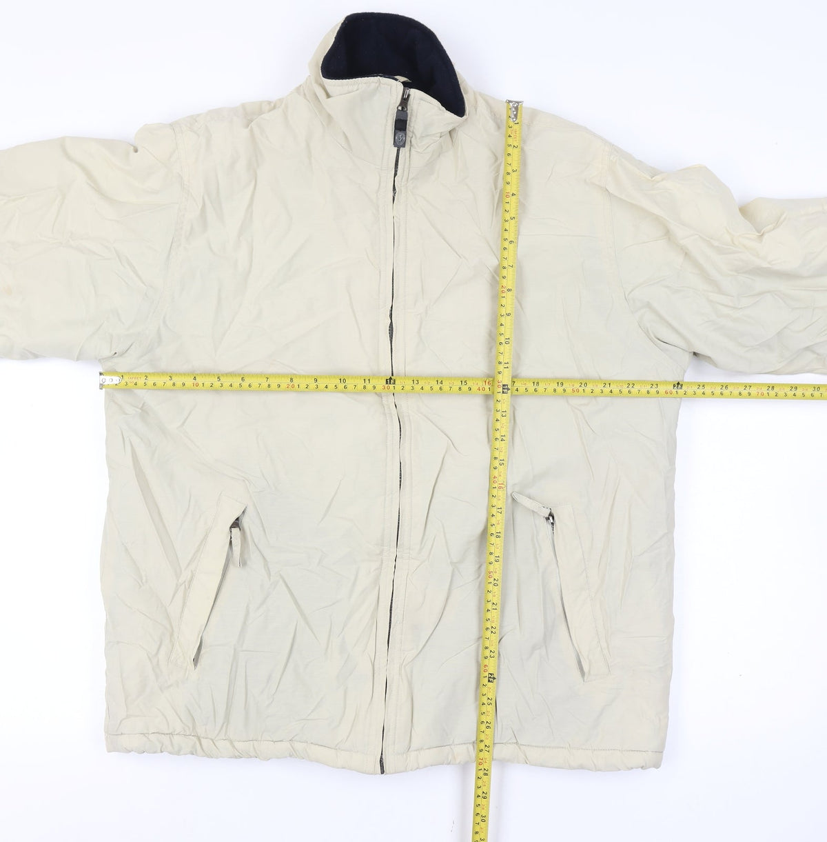 M For Sun Men's XXL Ivory Golf Full Zip Lined Jacket Pockets
