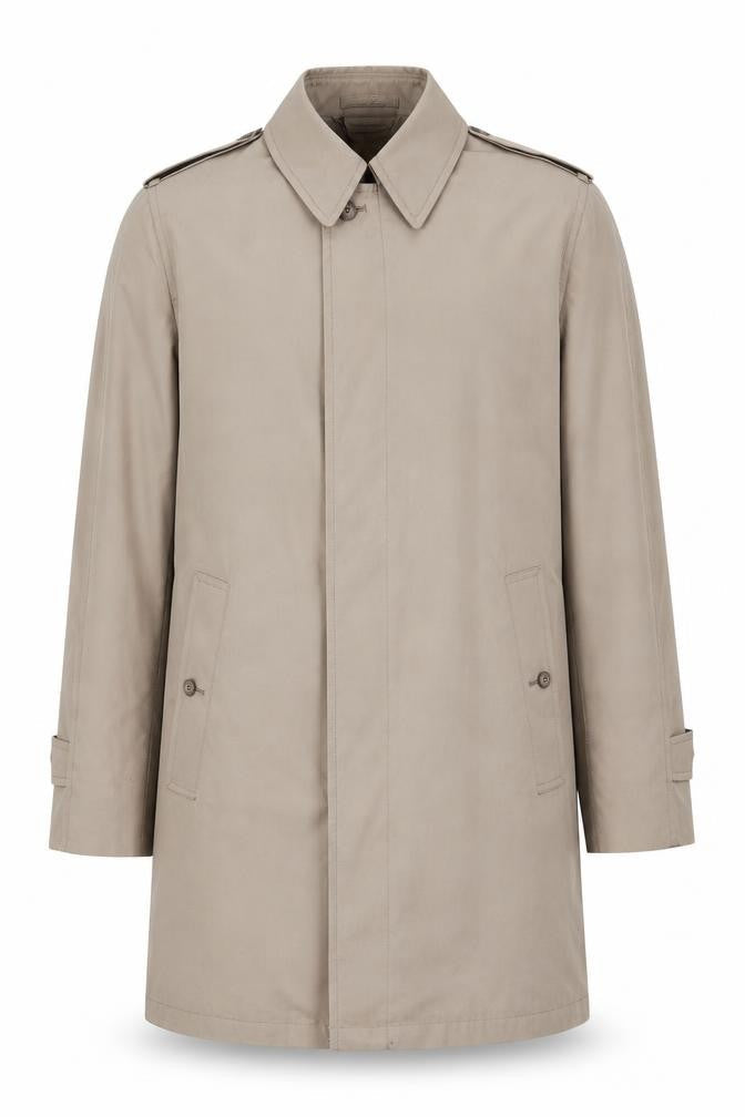 London Fog Men’s Beige 38 Regular Trench Coat Long Classic