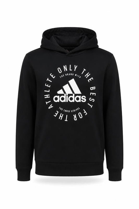 adidas Boys Black Logo 15-16 Years Graphic Pullover Hoodie