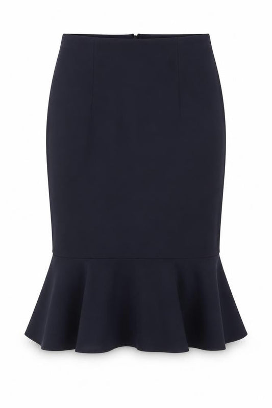 Marks & Spencer Women Blue UK 14 Trumpet Midi Stretch Skirt