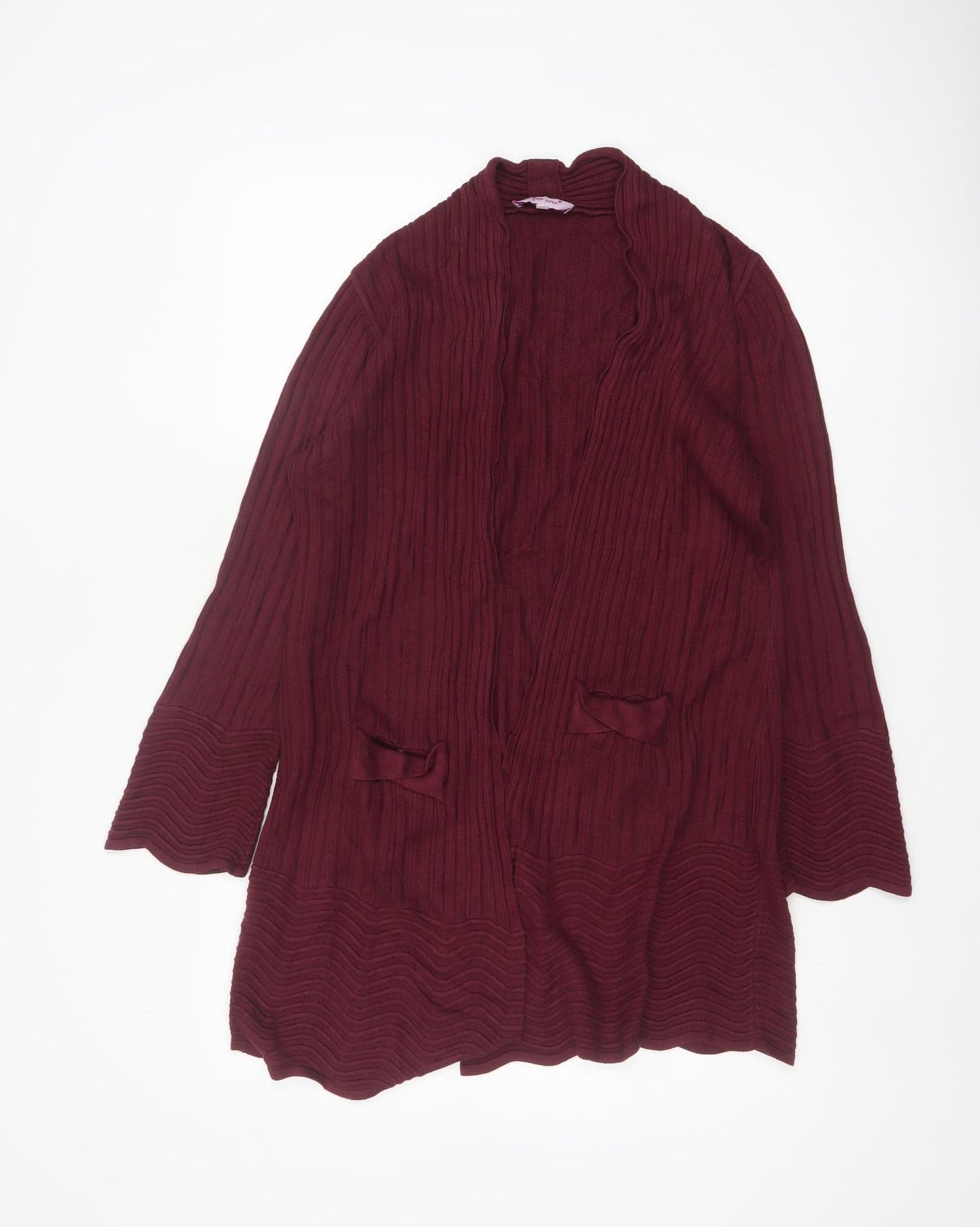 Marks & Spencer Per Una Women Red Size 12 Open Knit Cardigan