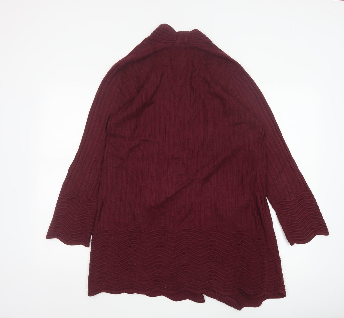 Marks & Spencer Per Una Women Red Size 12 Open Knit Cardigan