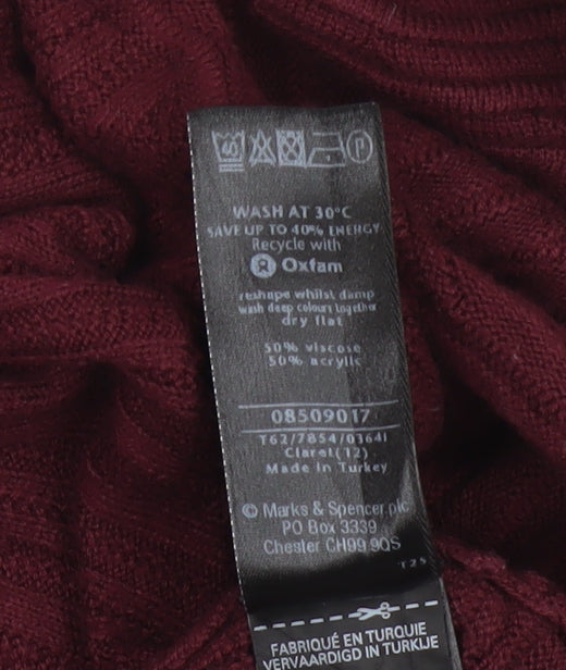 Marks & Spencer Per Una Women Red Size 12 Open Knit Cardigan