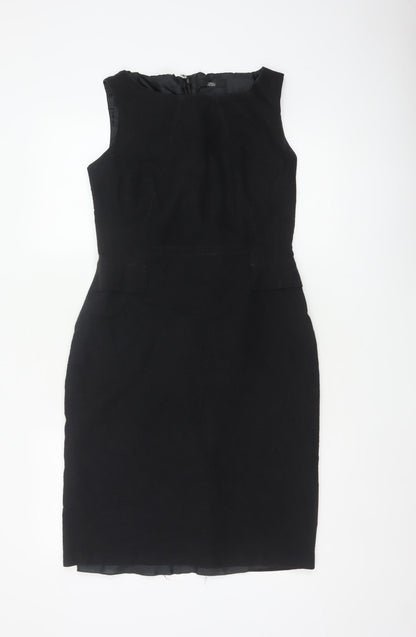 Marks & Spencer Per Una Women Black UK 12 Sleeveless Pencil Midi Dress