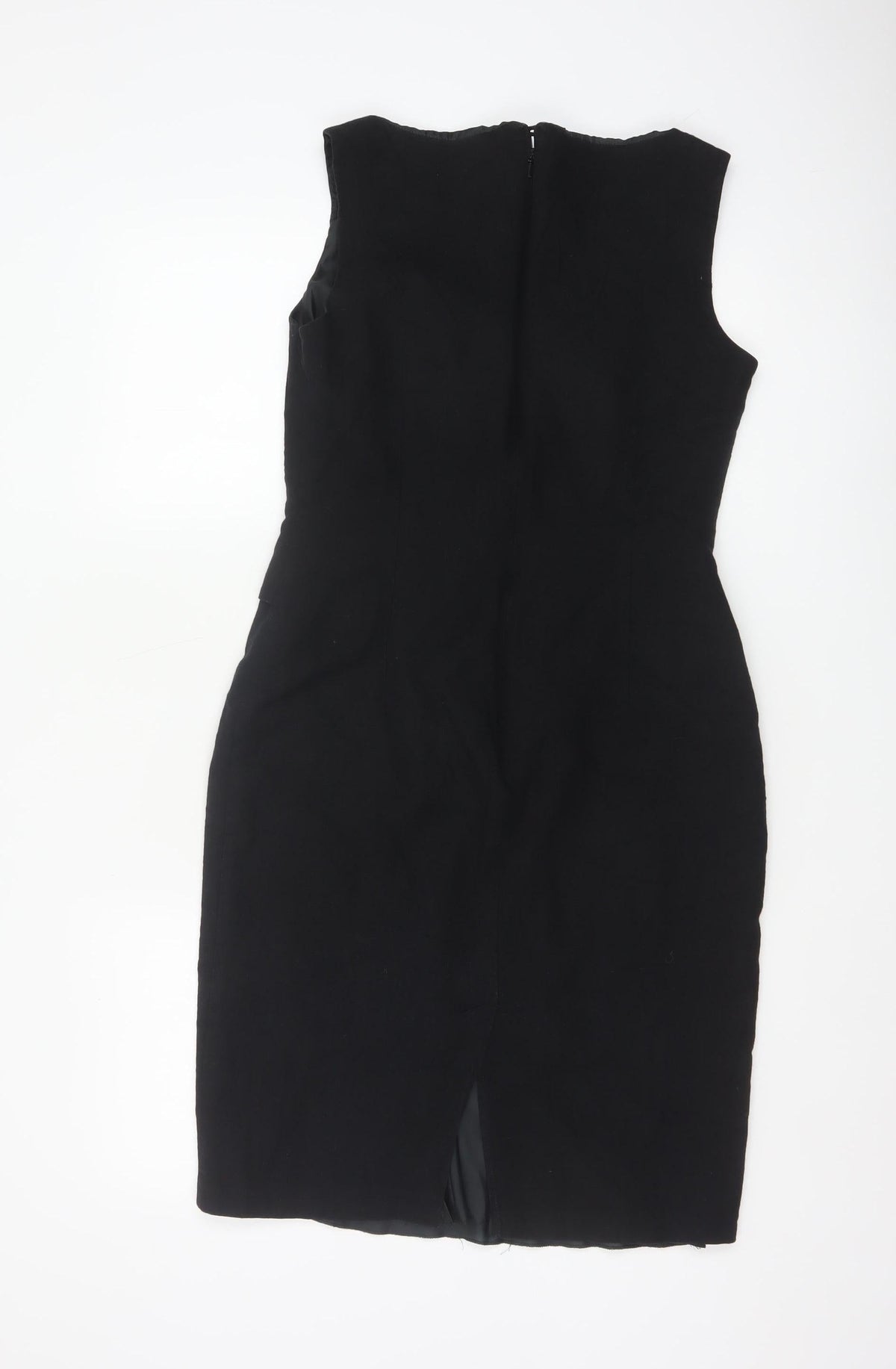 Marks & Spencer Per Una Women Black UK 12 Sleeveless Pencil Midi Dress