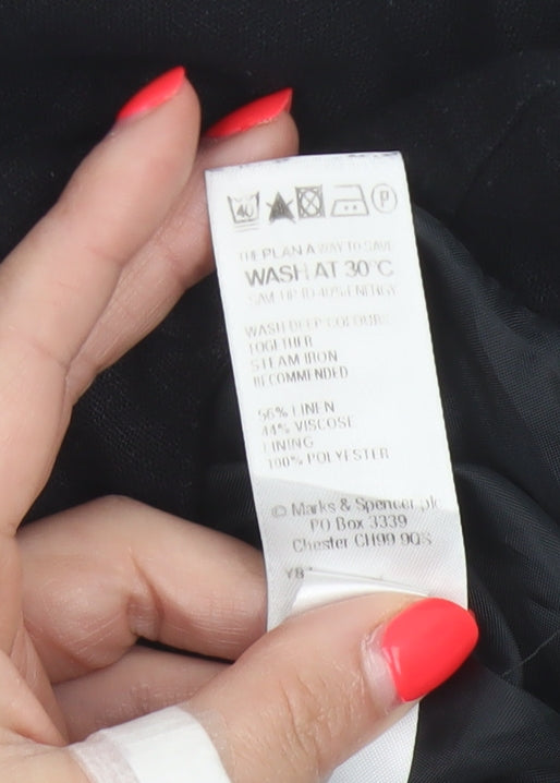 Marks & Spencer Per Una Women Black UK 12 Sleeveless Pencil Midi Dress